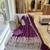 Purple silk blend embroidered flared gown set