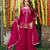 Magenta silk blend embroidered sharara set