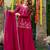 Magenta silk blend embroidered sharara set