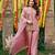 Peach silk blend embroidered sharara set