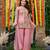 Peach silk blend embroidered sharara set