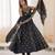 Black silk blend embroidered anarkali set
