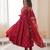 Maroon silk blend embroidered anarkali set