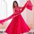 Pink silk blend embroidered anarkali set