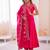 Pink silk blend embroidered anarkali set