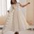 Off white silk blend embroidered anarkali set