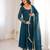 Teal blue georgette embroidered anarkali set