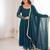 Teal blue georgette embroidered anarkali set