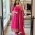 Magenta silk blend embroidered anarkali set