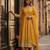 Yellow silk blend embroidered anarkali set