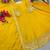 Yellow silk blend embroidered anarkali set