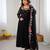 Black faux georgette embroidered kurta set
