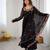 Black faux georgette embroidered kurta set