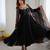 Black faux georgette embroidered kurta set