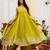 Green silk blend embroidered palazzo set
