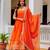 Orange silk blend embroidered palazzo set