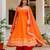 Orange silk blend embroidered palazzo set