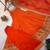 Orange silk blend embroidered palazzo set