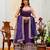 Purple silk blend embroidered palazzo set