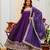 Purple silk blend embroidered palazzo set
