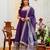 Purple silk blend embroidered palazzo set