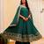 Teal silk blend embroidered palazzo set