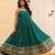 Teal silk blend embroidered palazzo set