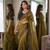 Mehandi Green Color Embroidery And Sequence Work Silk Blend Saree