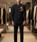 Black color camel bids embroidery jodhpuri for men