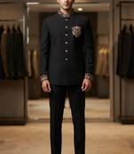Black color bids embroidery jodhpuri for men