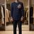 Navy blue color elephant bids embroidery jodhpuri for men