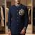 Navy blue color elephant bids embroidery jodhpuri for men