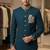 Turquoise color deer bids embroidery jodhpuri for men