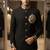 Black color elephant bids embroidery jodhpuri for men