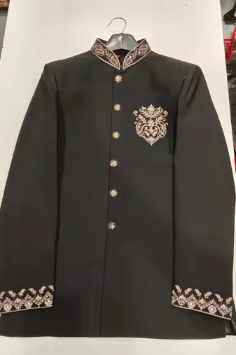 Black color bids embroidery jodhpuri for men