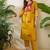Women Animal Printed Empire Thread Work Pure Cotton Kurta with Trousers