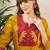 Women Animal Printed Empire Thread Work Pure Cotton Kurta with Trousers