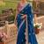 Blue Color embroidery And sequence work  Satin Saree