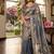 Grey Color embroidery And sequence work  Satin Saree