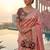 Pink Color embroidery And sequence work  Satin Saree