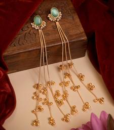 Gold Plated Long Chain Tassel Earrings for Women