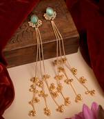 Gold Plated Long Chain Tassel Earrings for Women