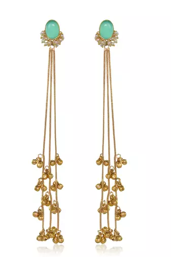 Gold Plated Long Chain Tassel Earrings for Women