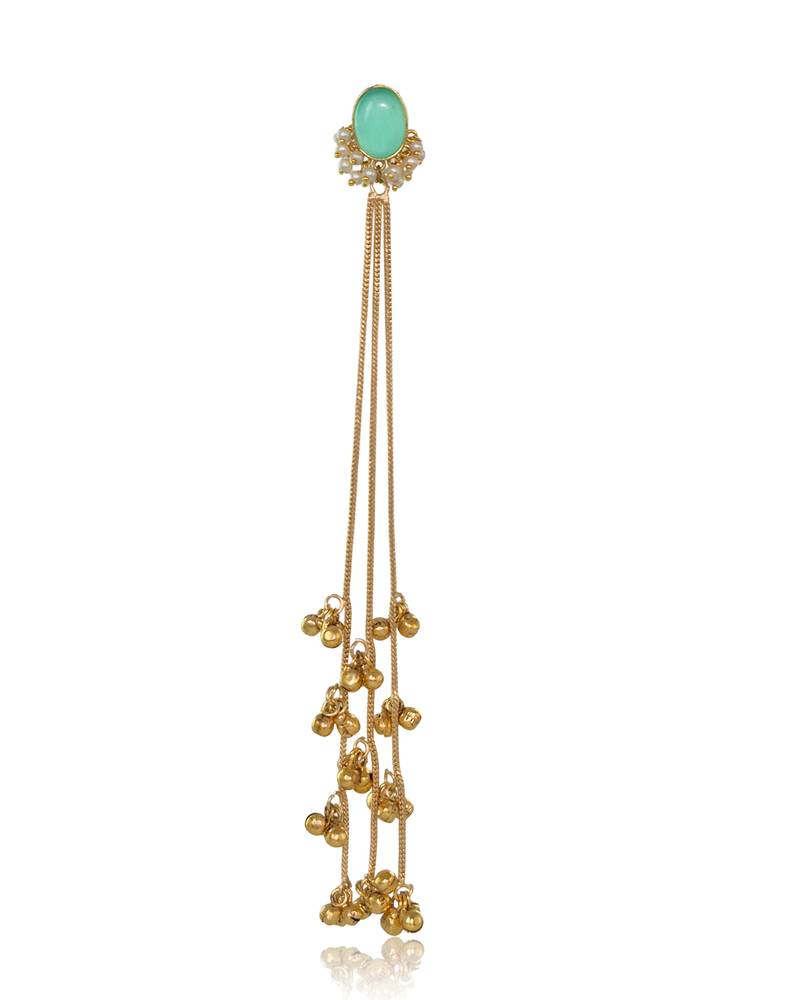 Gold Plated Long Chain Tassel Earrings for Women
