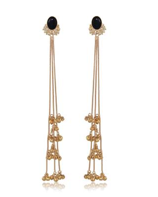 Gold Plated Long Chain Tassel Earrings for Women 3