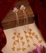 Gold Plated Long Chain Tassel Earrings for Women