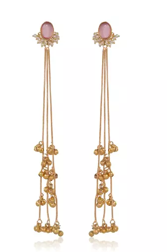 Gold Plated Long Chain Tassel Earrings for Women