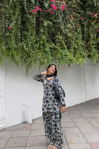 Neavy Blue Color Printed Work Cotton Salwar Suit