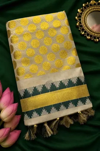 Woven Design Zari Tissue Designer Kasavu Saree