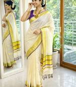 Woven Design Kasavu Saree